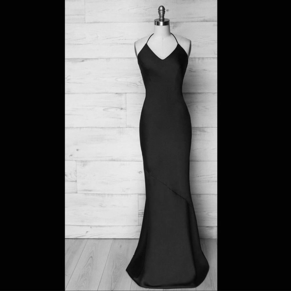 Arti Gogna Jude Backless Silky Halter Gown